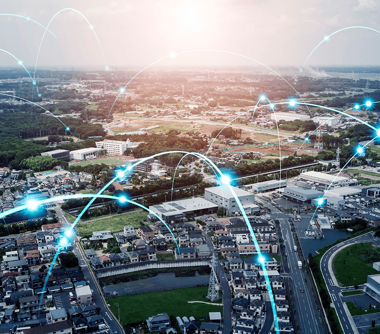 City with digital connectivity network